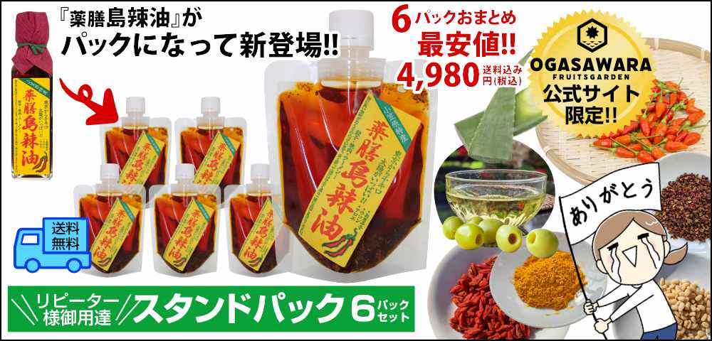 あの薬膳島辣油がパックになって新登場!